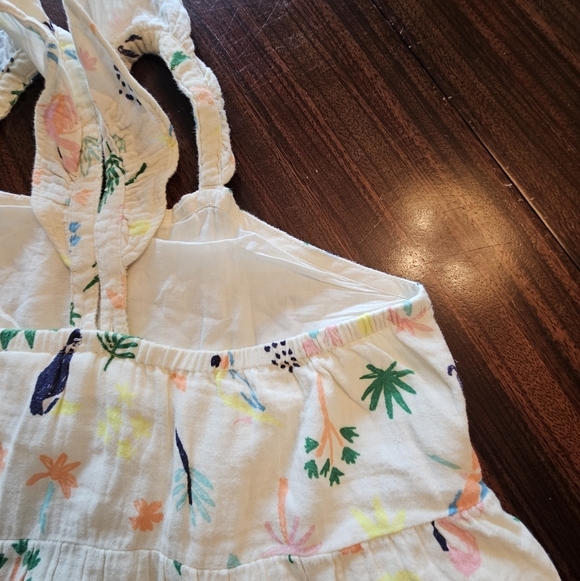 Hanna Andersson Tropical Maxi Tiered Sleeveless Dress 14-16 (160cm) Ivory - Picture 11 of 15